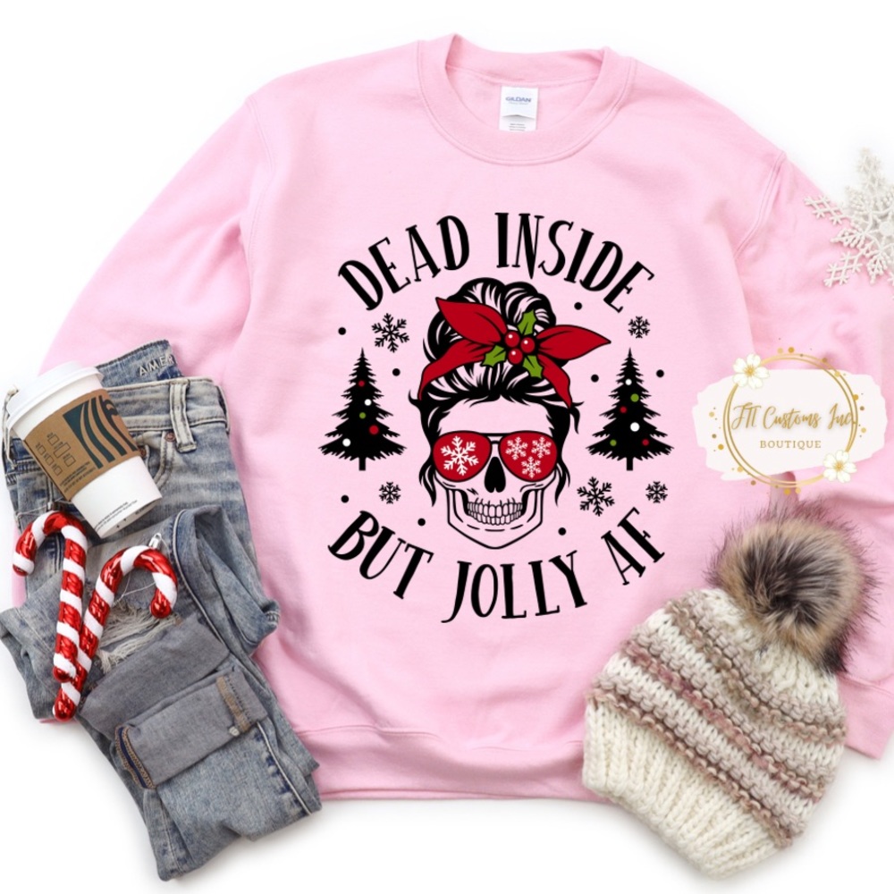 Jolly Messy Bun Pink Sweatshirt